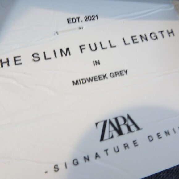 ZARA Slim Full Length Midweek Grey Jeans NEW Size 0 Signature Denim - Picture 7 of 7